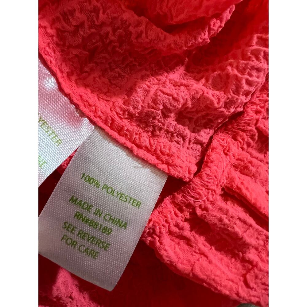 LILLY PULITZER Bright Coral Pink Camisole Tank Top Sunray Seersucker Size Large - Picture 9 of 10